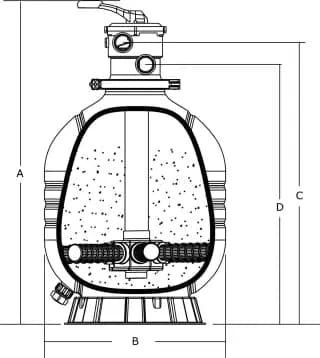 Flotide Filtr piaskowy HDPE 63 mm / 2" KW metryczny/calowy 2,8bar biały typ MFV31 - Zdjęcie 2
