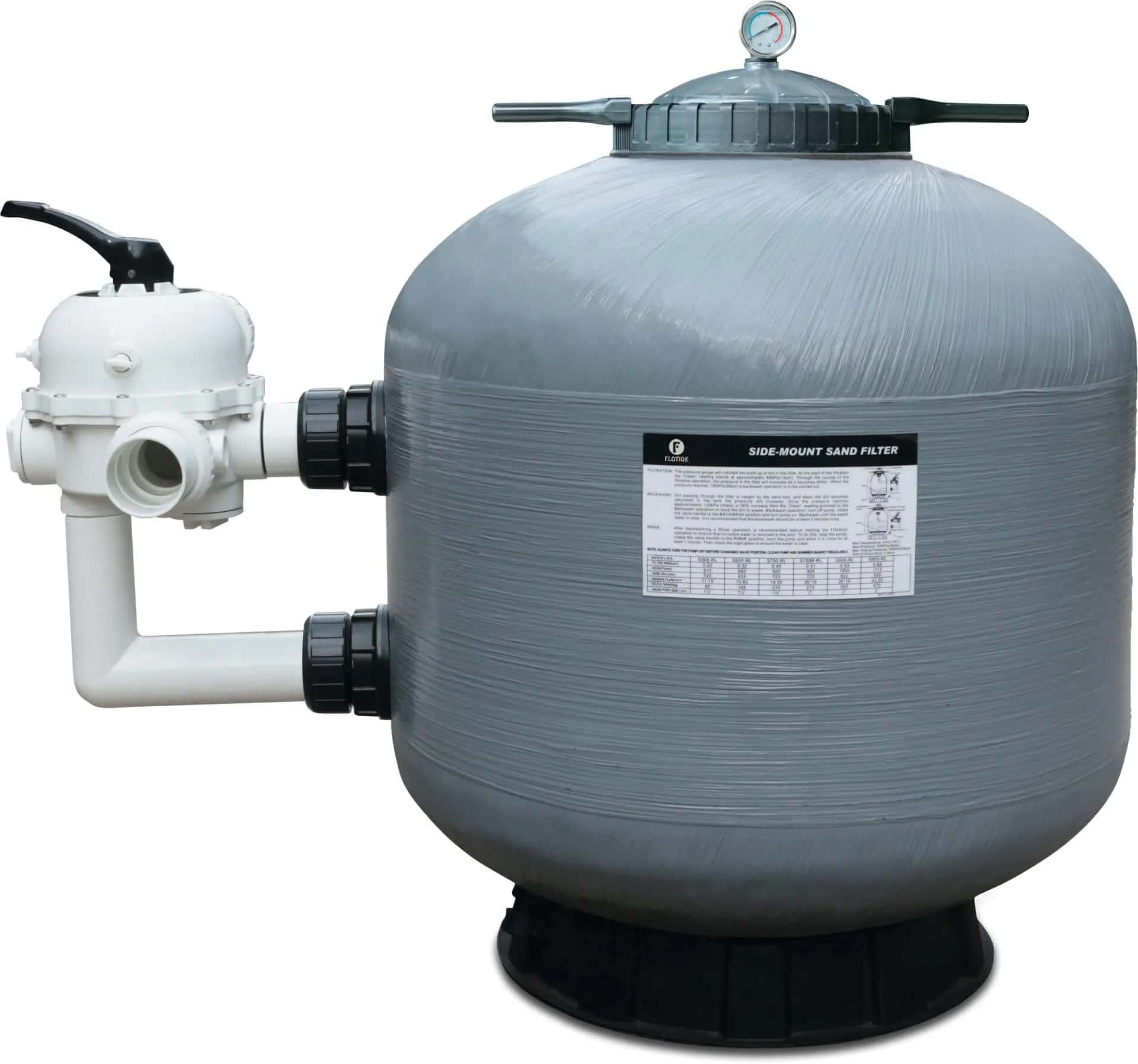 Miniaturka: Flotide Filtr piaskowy PE/poliester wzmocniony włóknem szklanym 63 mm / 2" KW metryczny/calowy 2,5bar szary typ S700RB