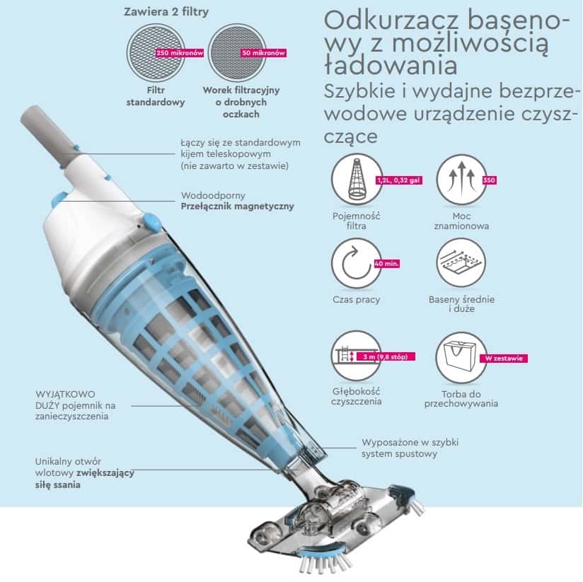 Miniaturka: Odkurzacz do basenu akumulatorowy PK X-FLOW